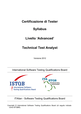 Syllabus Advanced Technical Test Analyst