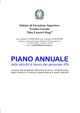 Piano Annuale delle Attivit&agrave; - Istituto Istruzione Superiore Don