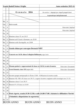 calendario mese di gennaio 2016 - Scuola Rudolf Steiner di Lugano