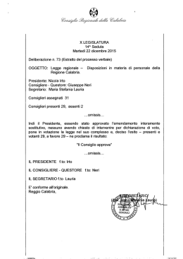 Legge regionale &ndash; Disposizioni in materia di personale della
