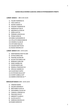 1 1 ELENCO DELLE DIVERSE CLASSI DEL CORSO DI