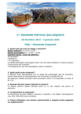 3^ EDIZIONE FESTIVAL BALLINQUOTA FAQ