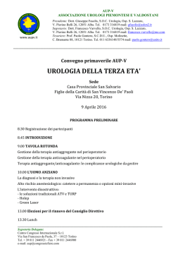 UROLOGIA DELLA TERZA ETA` - Associazione Urologi Piemontesi