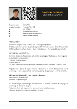 Guarda il mio CV - Sito web di Davide Di Cataldo