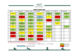 Planning Corsi 2016 - Sporting Milano 3