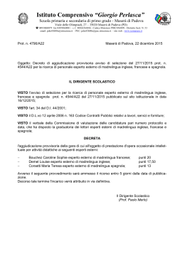 Decreto aggiudicazione provvisoria - Istituto Comprensivo "Giorgio