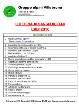 Lotteria di San Marcello Umin 2016 Gruppo alpini Villabruna