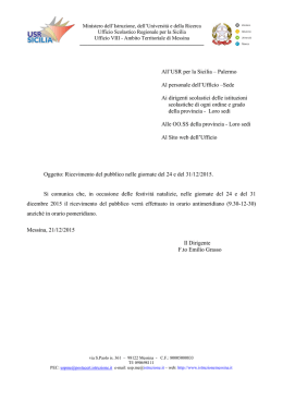 All`USR per la Sicilia - Ufficio VIII – Ambito Territoriale di Messina