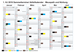 1. HJ 2016 Sammelterminel Abfallkalender - Meuspath und N&uuml;rburg -