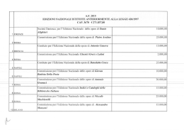 Piano di ripartizione dei contributi per le Edizioni Nazionali