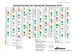 Abfuhrkalender der Gemeinde Diemelsee 2016
