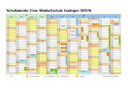 Schulkalender Freie Waldorfschule Esslingen 2015/16