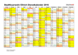 Kalender 2016 Thüringen - Stadtfeuerwehr Ellrich