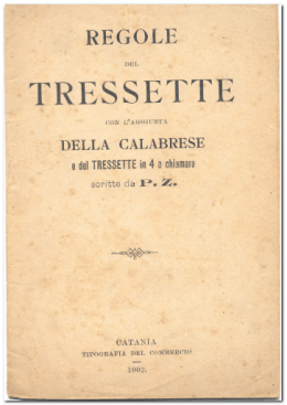1902 PZ Regole del Tressette - Federazione Italiana Gioco Scopone