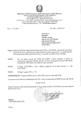 Piano delle Attivit&agrave; del Personale ATA - a.s. 2014/2015