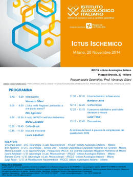 ICTUS ISCHEMICO - Istituto auxologico italiano