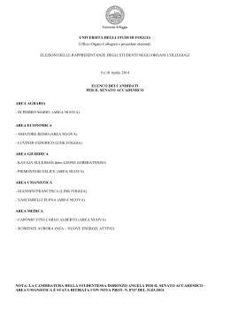 Manifesto candidati - Universit&agrave; degli Studi di Foggia