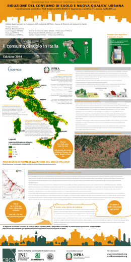 Poster 1 - Centro di Ricerca sui Consumi di Suolo