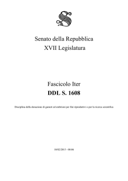 Senato della Repubblica XVII Legislatura Fascicolo Iter DDL S. 1608
