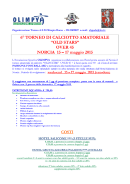 OVER 45 NORCIA 15 &ndash; 17 maggio 2015