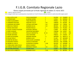 Coppie in finale - Comitato Regionale Bridge Lazio