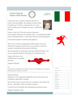 Latest Newsletter - Il Circolo Culturale Italiano della Florida