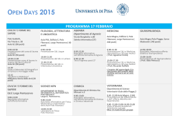 17 Febbraio - Universit&agrave; degli Studi di Pisa