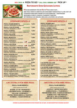 pizza to go - im Don Giovanni