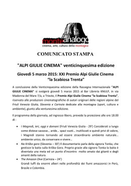 ALPI GIULIE CINEMA - Il Giornale del Friuli