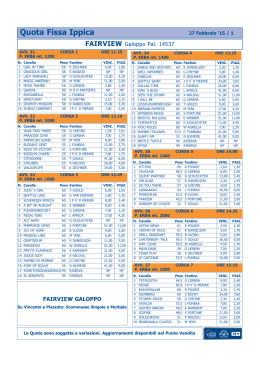 Quote Fisse - Punto Snai scommesse sportive & ippiche