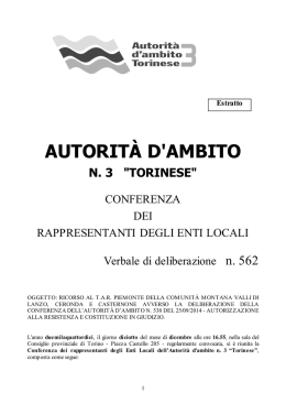 AUTORITÀ D`AMBITO - Provincia di Torino