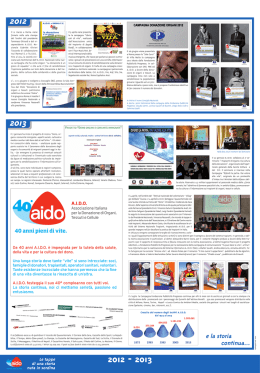 Le tappe di una storia nata in sordina: 2012-2013 (Pdf-3,24Mb)