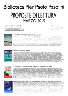volantino delle proposte di lettura per il mese di marzo 2015