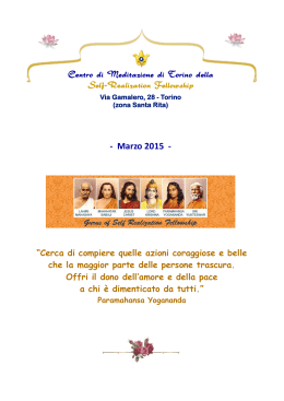 Marzo 2015 - Centro di Meditazione di Torino della Self
