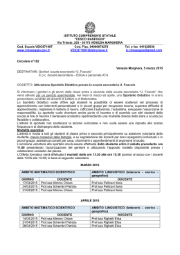 182 Attivazione sportello didattico presso la scuola secondaria U