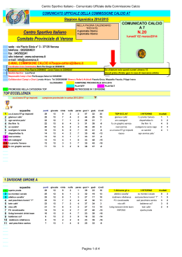 Comunicato 20 del 02/03/2015