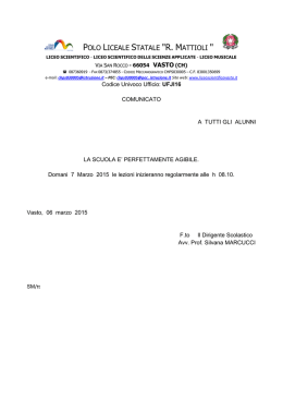 ORARIO DELLE LEZIONI - Liceo Scientifico "E.Mattioli"