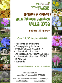 Fattoria didattica Villa Zita - Giornata di Primavera