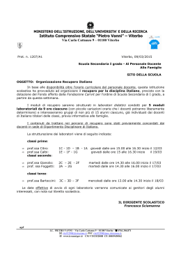 nota recupero italiano - Istituto Comprensivo Statale "Pietro Vanni