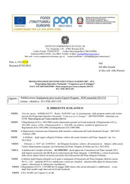 Decreto pubblicazione graduatoria provvisoria Esperti D1