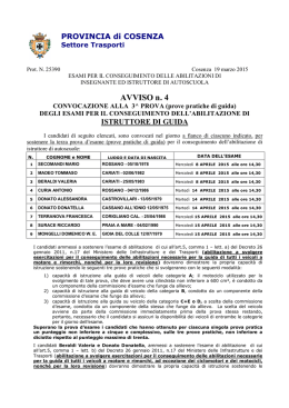 AVVISO n. 4 - Provincia di Cosenza