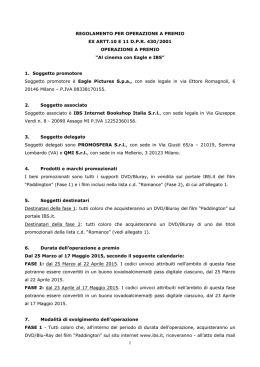 1 REGOLAMENTO PER OPERAZIONE A