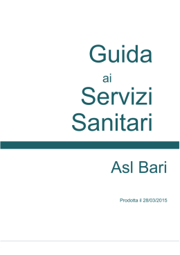 Guida ai servizi di ASL Bari - Portale Regionale della Salute