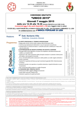 Evento GRATUITO in collaborazione con Odcec di Lodi: Unico 2015