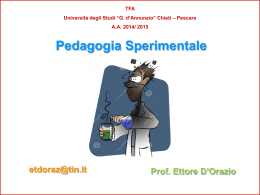 Pedagogia sperimentale - "G. d`Annunzio" Chieti