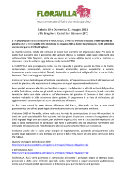 Lettera invito FLORAVILLA - Comune di Castel San Giovanni