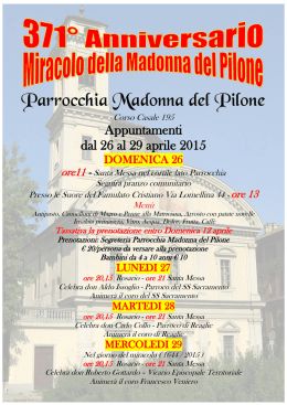 festeggiamenti - Parrocchia Madonna del Pilone di Torino