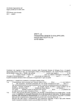 (Bozza) Contratto di finanziamento ipotecario ()
