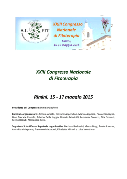 Programma XXIII Congresso - SIFit. Società Italiana di Fitoterapia