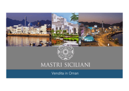 Vendita in Oman - mastri siciliani